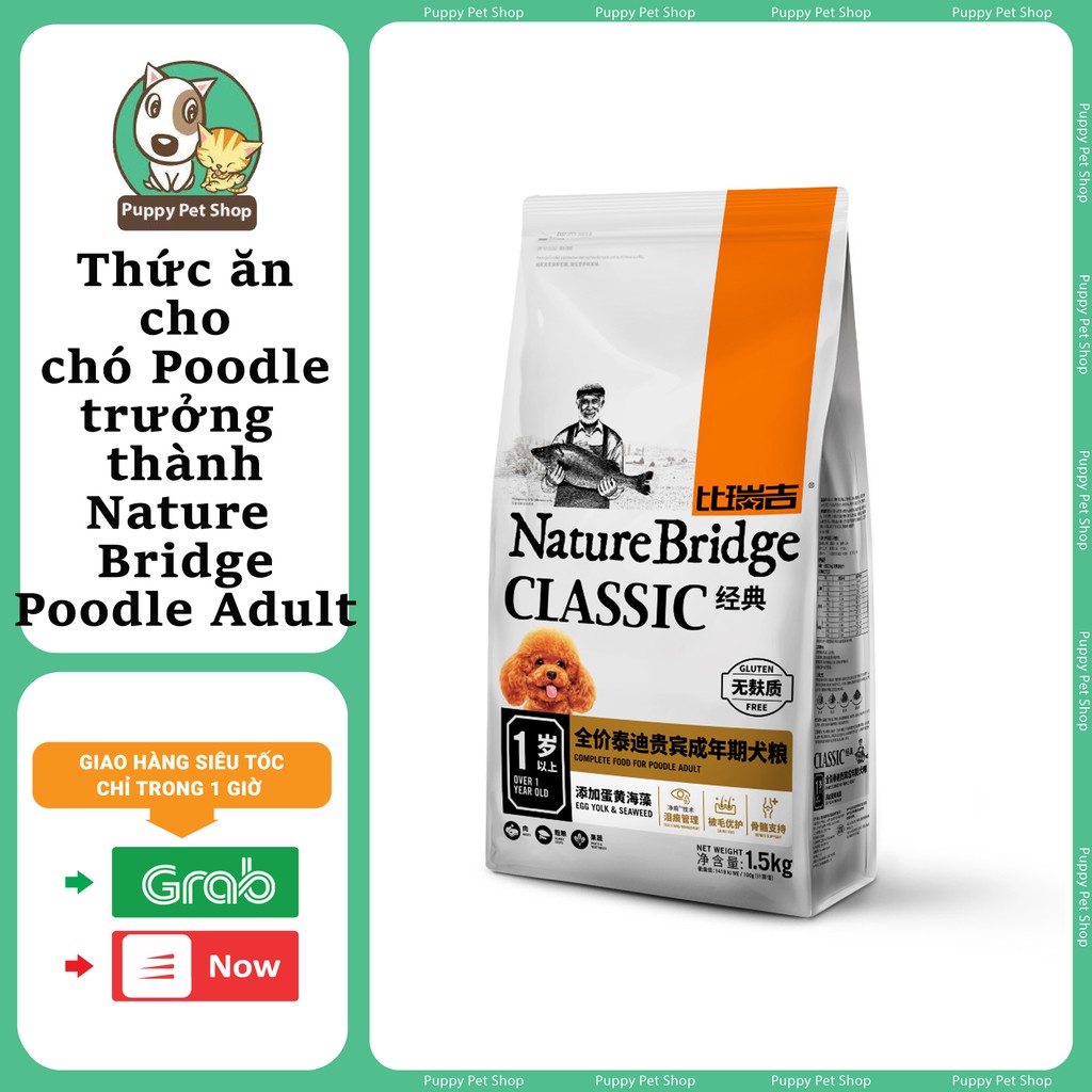 Thức Ăn Hạt Nature Bridge Dành Riêng Cho Chó Poodle Trưởng Thành Gói Lẻ 500g