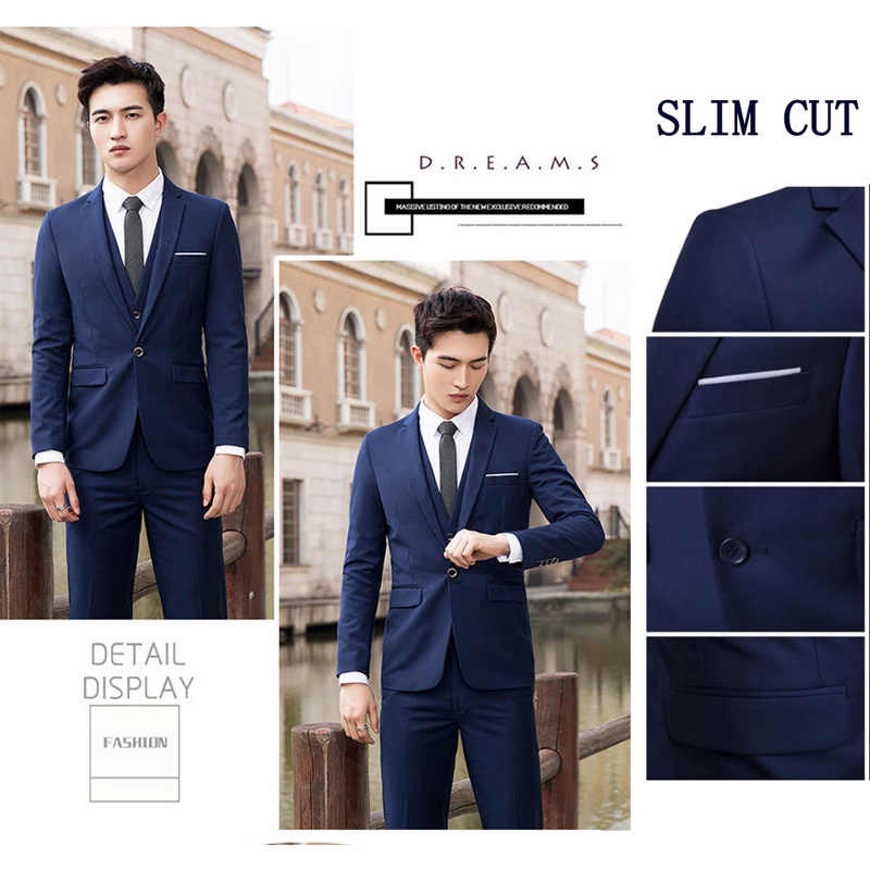 Set trang phục vest BEFOYI 3 món phong cách Hàn Quốc thời trang lịch lãm dành cho nam