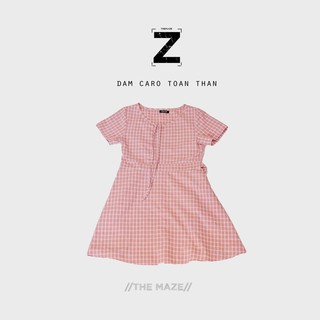 [SIÊU SALE] Đầm caro hồng FREESIZE