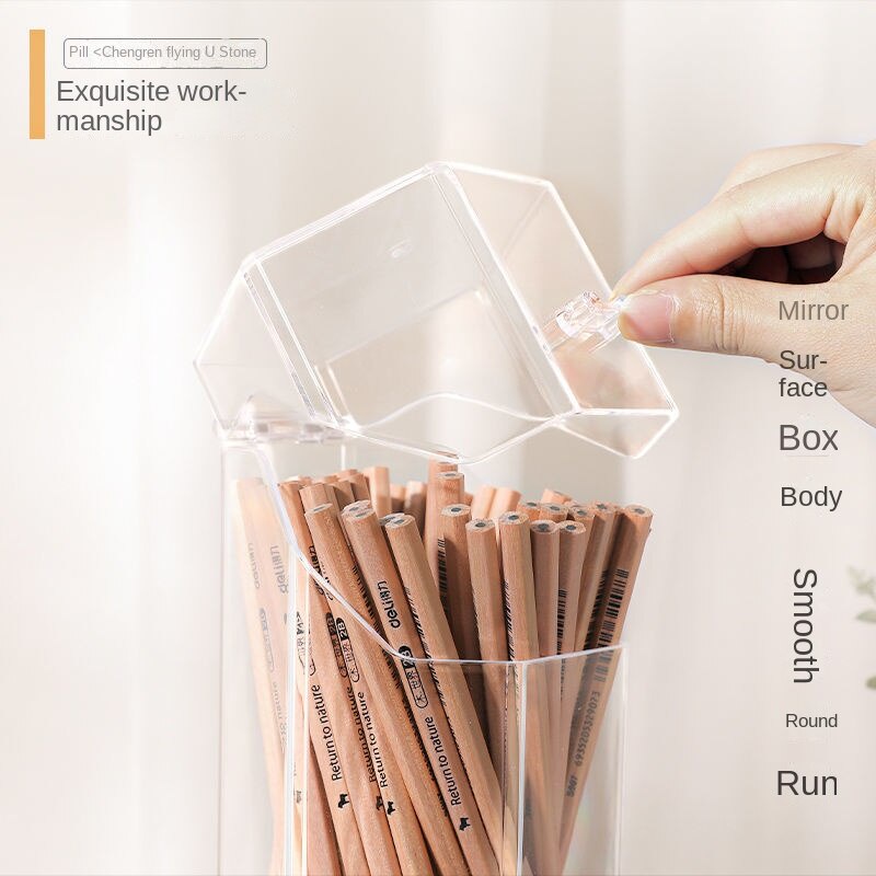 Ống Đựng Bút Bằng Nhựa Acrylic Trong Suốt Kiểu Dáng Sáng Tạo