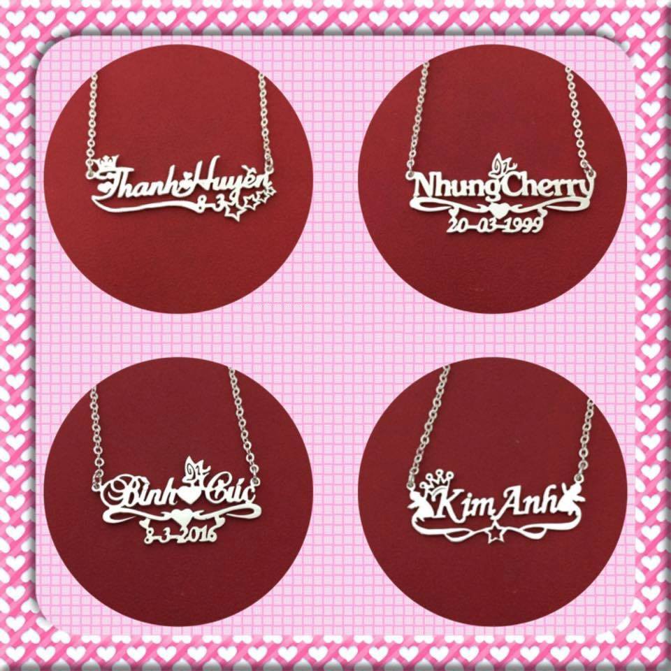 DÂY CHUYỀN MẶT CHỮ BẠC TA KHẮC TÊN THEO YÊU CẦU