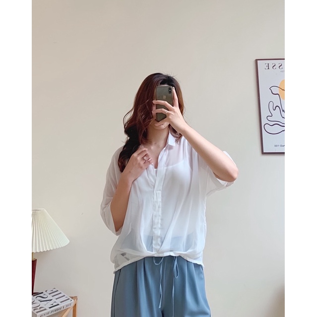 Áo sơ mi voan tay rơi+áo 2 dây 66a21 by germe