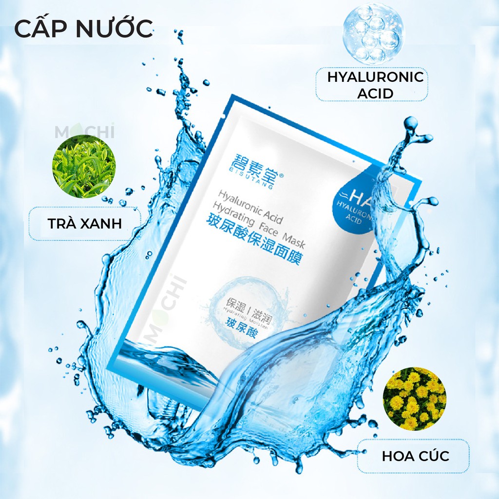 Mặt Nạ Giấy HA Cấp Ẩm l Dưỡng Trắng Da l Ngừa Mụn Từ Tảo Biển l Trà Xanh Mask Đắp Mặt Bisutang Nội Địa Trung MOCHI SHOP