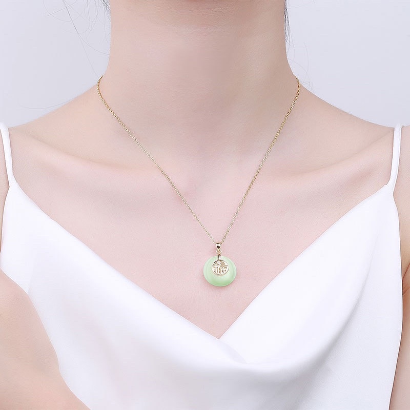 Dây chuyền đồng điếu màu xanh chiêu tài lộc