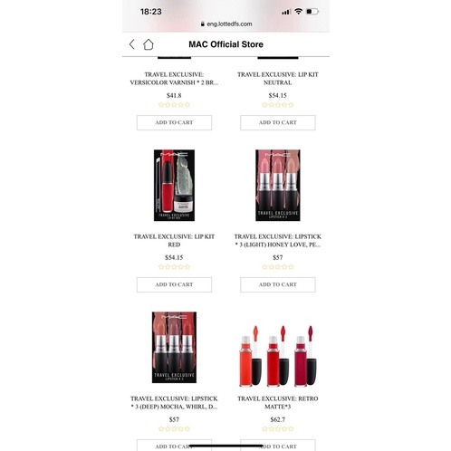 SET son MAC 3 món TRAVEL EXCUSIVE LIP KIT RED