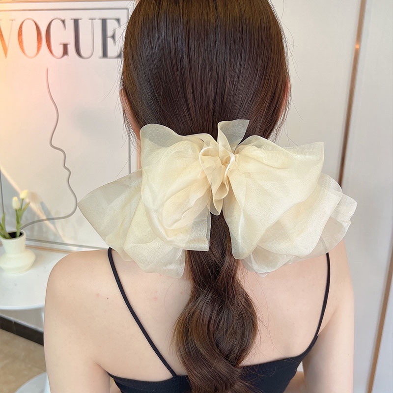 Kẹp Tóc Lưới Hình Nơ Thời Trang Hàn Quốc Cổ Điển Dành Cho Nữ