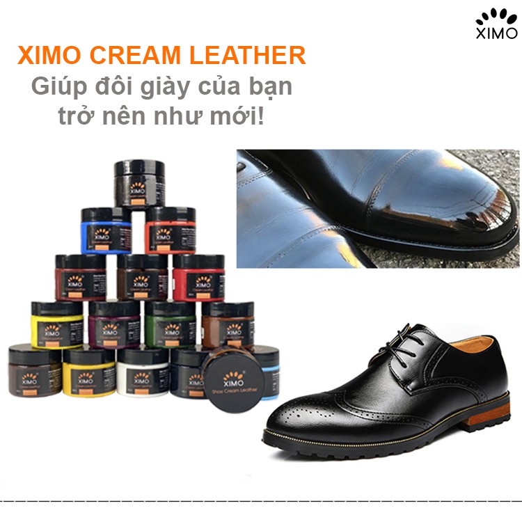 Xi Kem Đánh Giày Chuyên Sửa Chữa Vết Bong Tróc Và Đánh Bóng Giày Da, Túi Ví, Áo, Ghế Da Ximo Leather Cream (50ml)