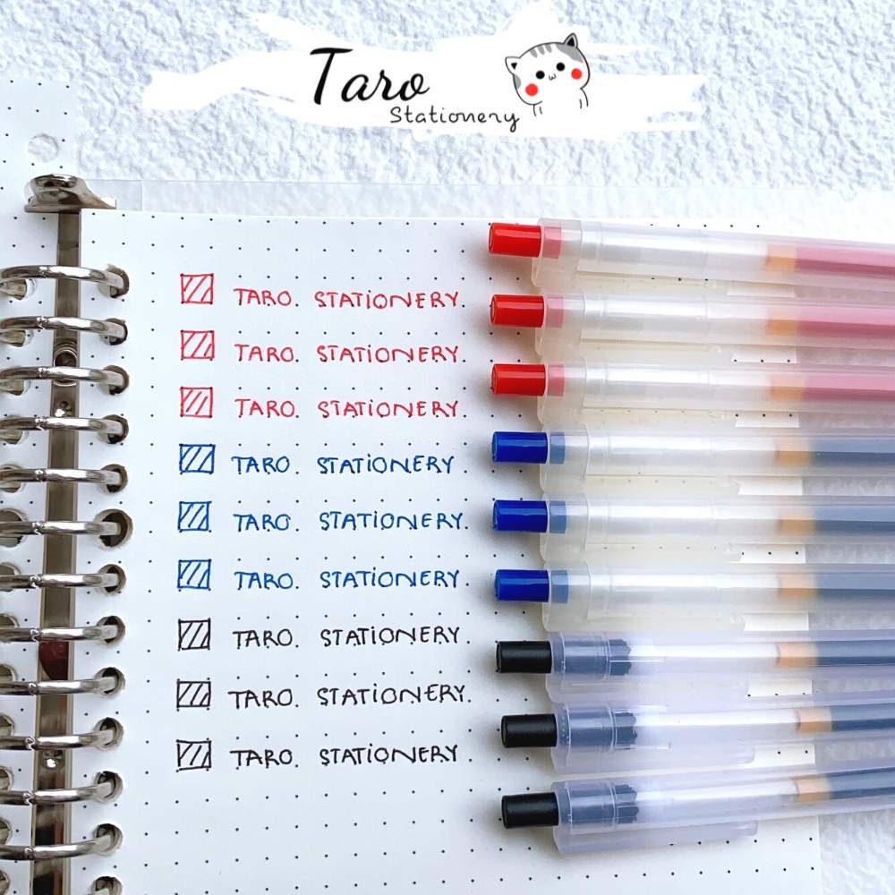 Bút Muji bản Dupe Muji bút gel xanh đỏ đen 0.5mm Take Note tiện dụng A05 Taro Stationery