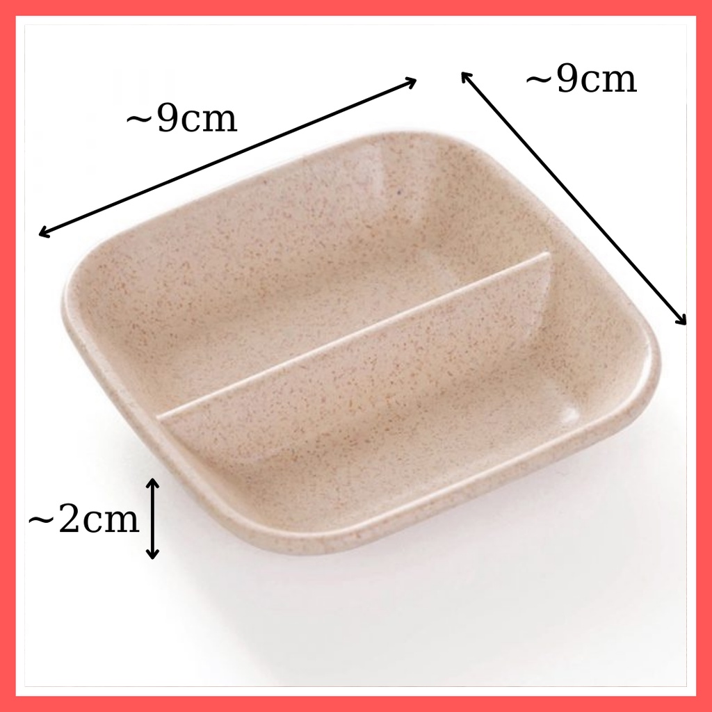 Chén Đựng Gia Vị 2 Ngăn Nhựa Lúa Mạch Cao Cấp