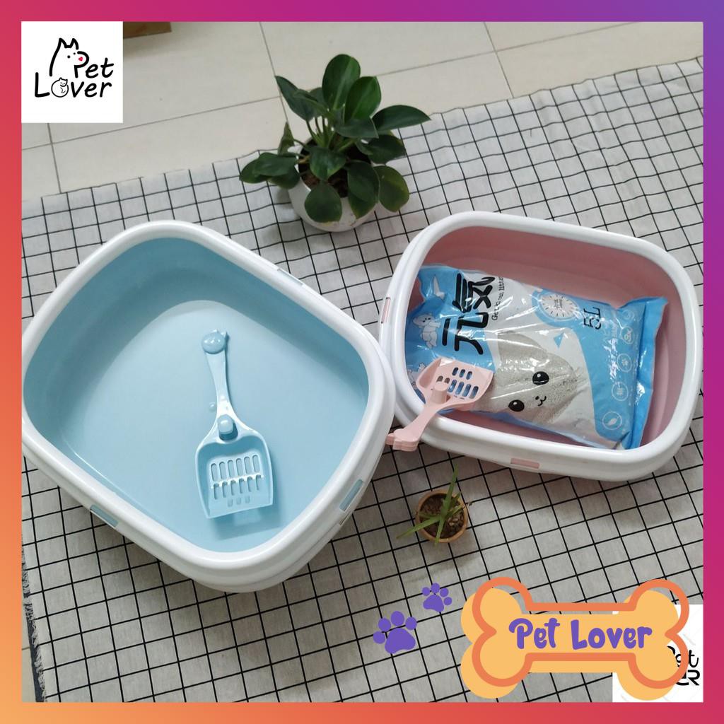 [FREESHIP] Chậu vệ sinh cho mèo, khay vệ sinh cho mèo, nhựa đẹp, loại 1, chịu lực tốt, siêu bền, màu siêu cute- Petlover