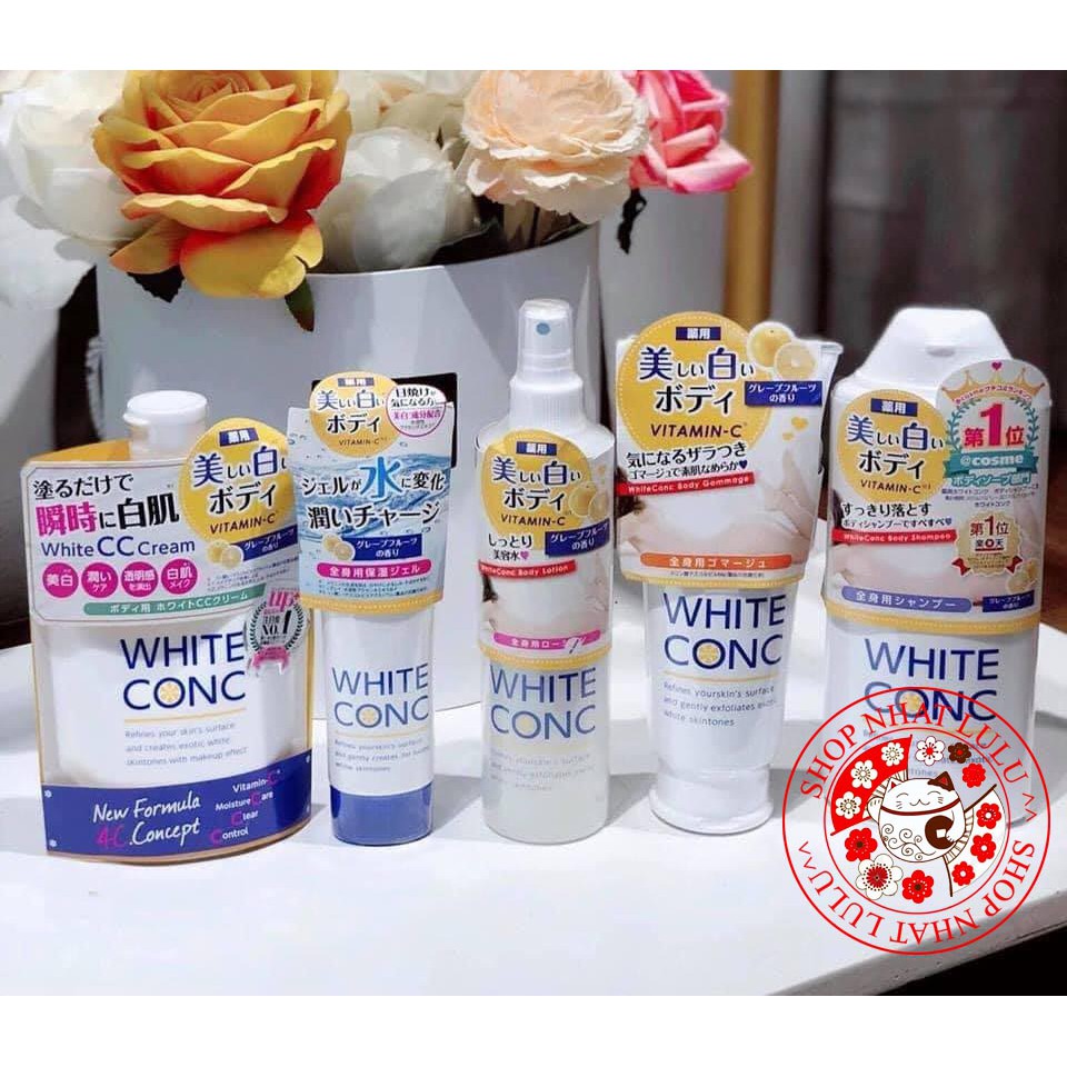 Bộ Tắm &amp; Dưỡng Trắng Da Toàn Thân White Conc C - Nội Địa Nhật - Số 1 Nhật Bản