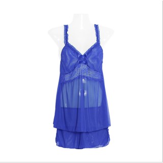 Bộ đồ ngủ sexy áo 2 dây ren mỏng + quần lụa