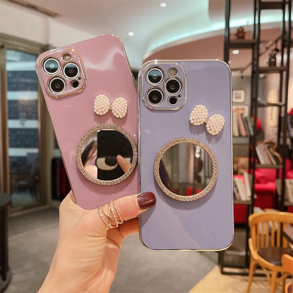 Ốp điện thoại có gương họa tiết độc đáo thích hợp cho iPhone 13 12 11 Pro Max XS Max XR X 8 7 Plus