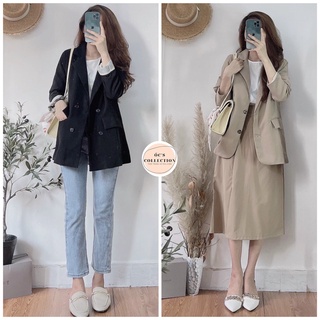 Áo khoác nữ blazer vest 2 lớp dài tay 4 cúc Hàn Quốc