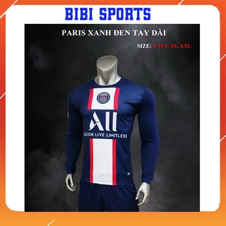 Áo bóng đá banh in tên tay dài bộ quần áo đá bóng nam Pari psg BIBI SPORT đồ thể thao thun lạnh mẫu mới nhất 2021-2022