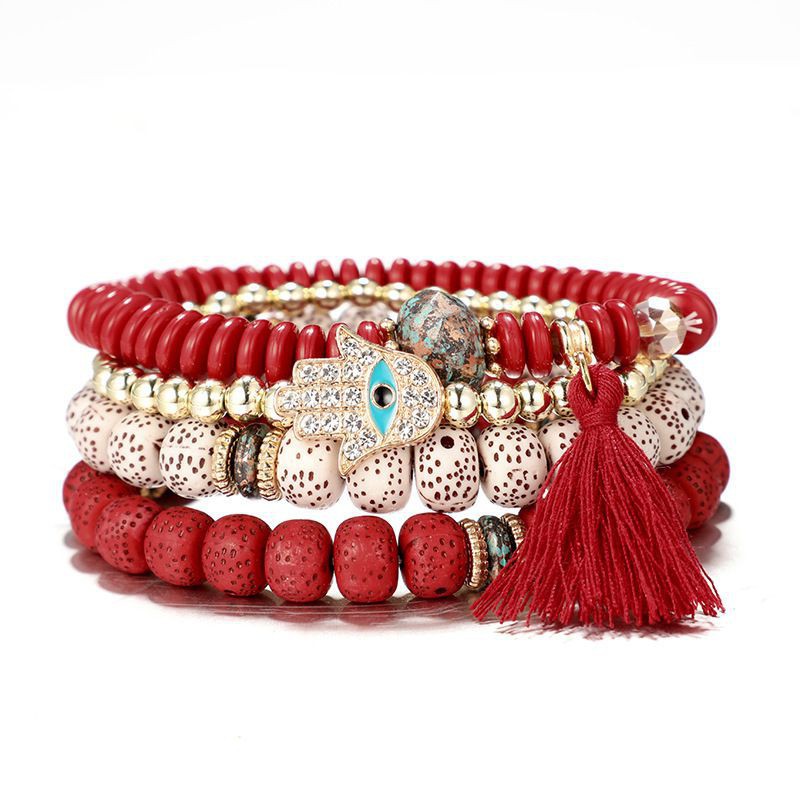 Vòng tay nhiều sợi phong cách vintage cho nữ