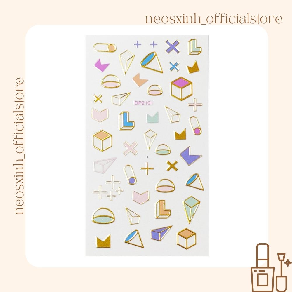 Sticker Dán Móng Tay Hình Học Nhiều Màu DP2097-2108 Cute Hot Trend - Hình Dán Móng - Neosxinh Nails