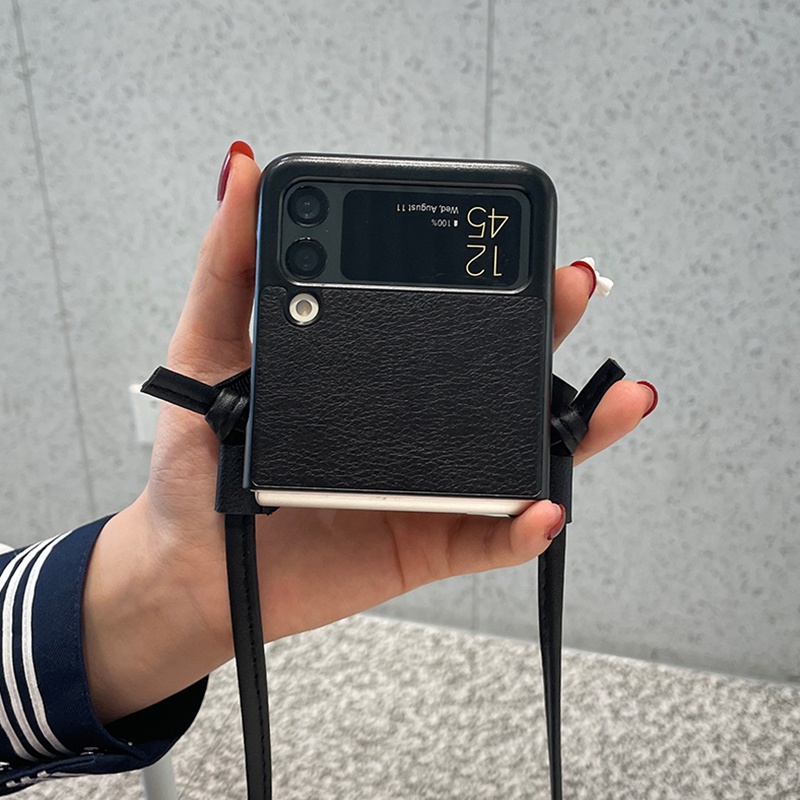 Bao Da pu Điện Thoại Nắp Lật Kèm Ngăn Đựng Thẻ Hình Hoa Trà Cho samsung galaxy z flip 5 4 3 flip4 flip3 5g