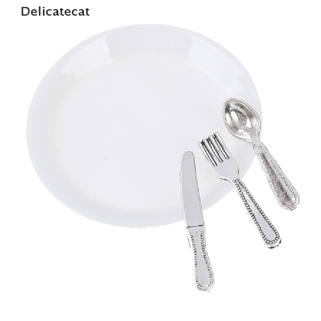 Bộ 4 Đĩa mini Trang Trí Nhà Búp Bê Phong Cách Phương Tây