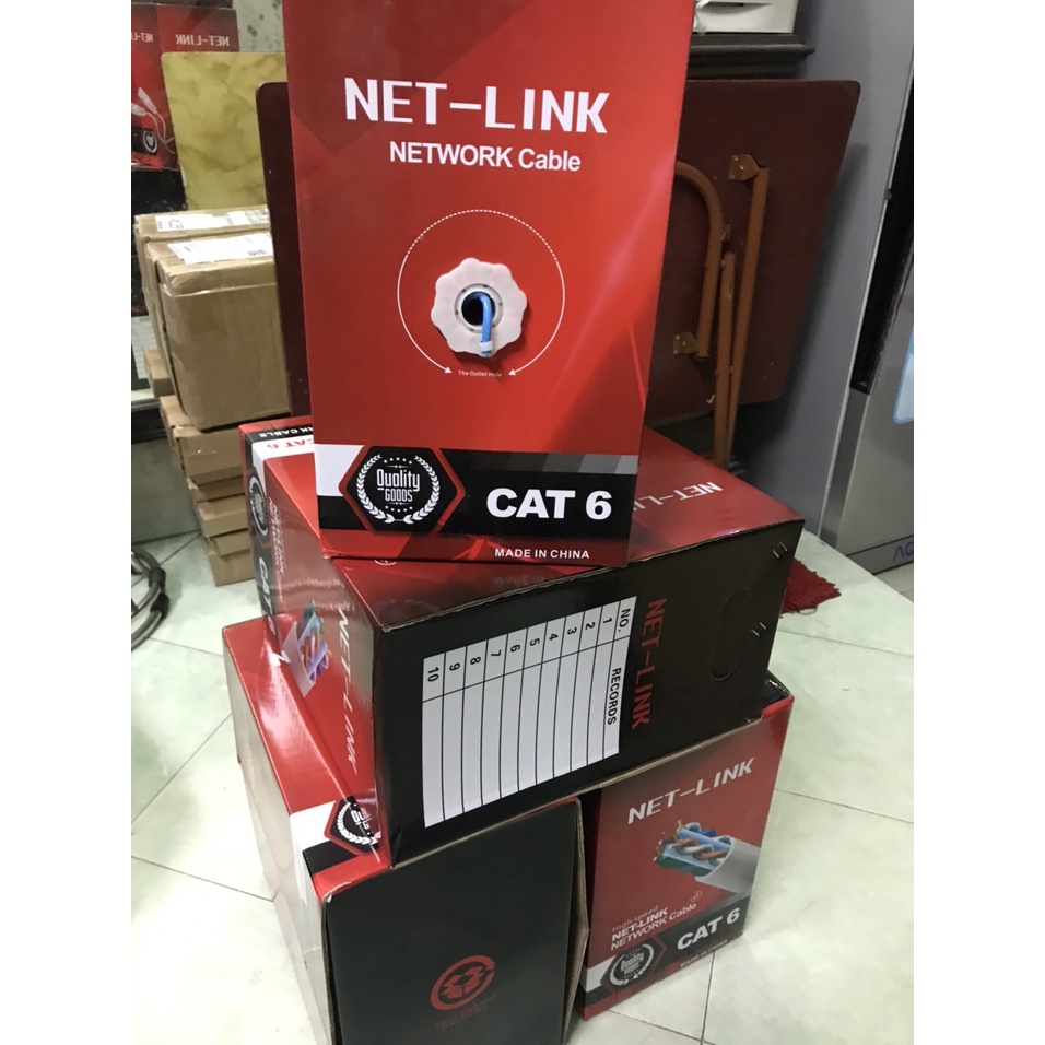 Thùng/ Cuộn dây cáp mạng CAT 6 NETLINK dây màu Xanh đủ 305M - chính hãng