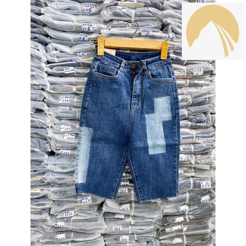 👘 Quần bò ngố / lửng BIGSIZE lưng cao, co dãn mạnh, loang ô rẻ đẹp 4104 dành cho người béo 60kg đến 90kg 👘