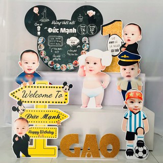 Chibi sinh nhật cho bé - Set chibi Trang trí tiệc Sinh nhật cho bé