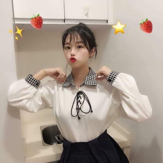 Áo kiểu nỉ uzzlang phong cách Hàn Quốc | BigBuy360 - bigbuy360.vn