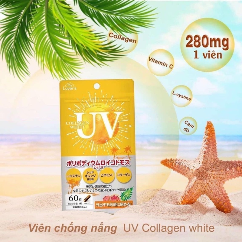 Viên Uống Chống Nắng UV Collagen White Nhật Bản - 60 Viên