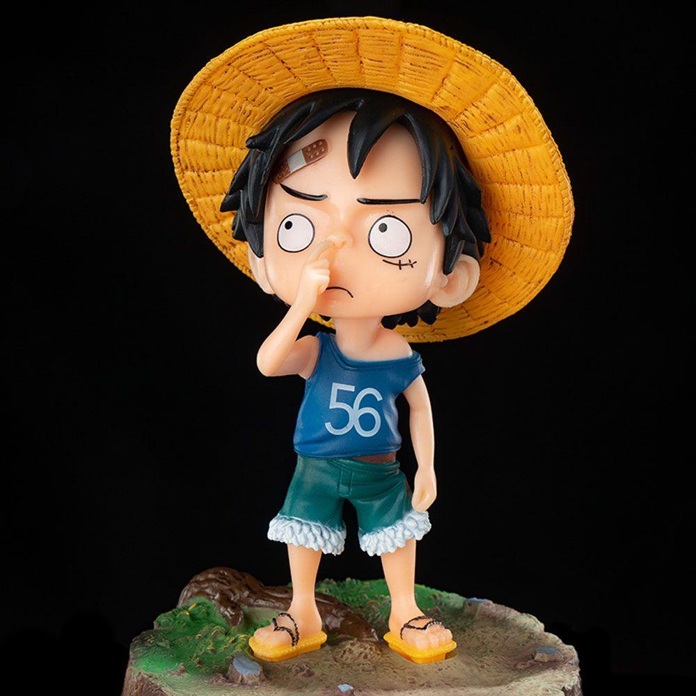 Mô Hình Nhân Vật Luffy Đội Mũ Rơm 15cm Trang Trí