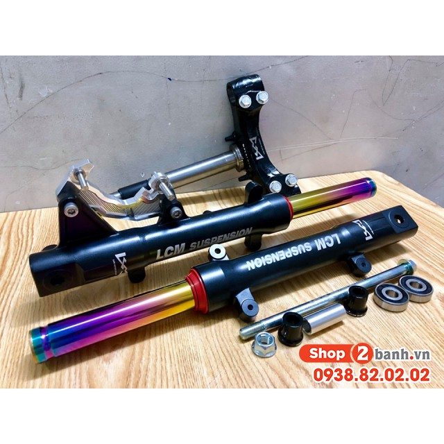 Phuộc trước LCM V1 ty 7 màu cho Exciter 150, chảng 3 bằng sắt
