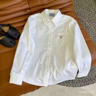 Áo thun tay dài in chữ PRADA 21 thời trang cho nữ