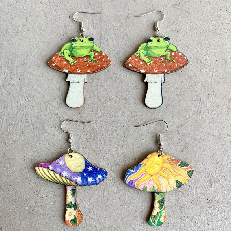 Khuyên Tai Hình Nấm / Ếch Dễ Thương Sáng Tạo