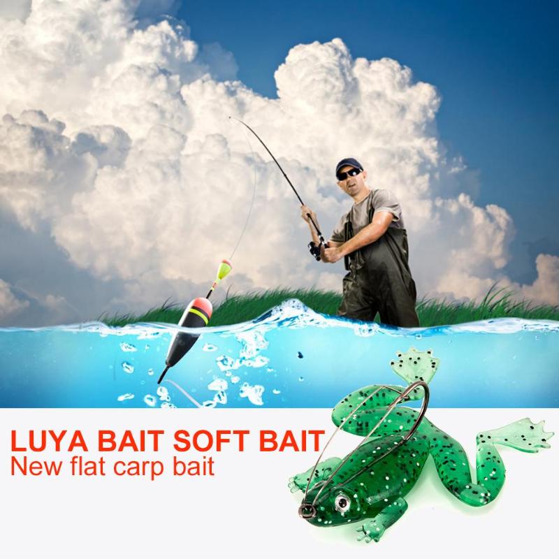 Bộ 3 Mồi Câu Cá Giả Hình Ếch 3d Bằng Silicon Mềm Có Thể Xoay Được