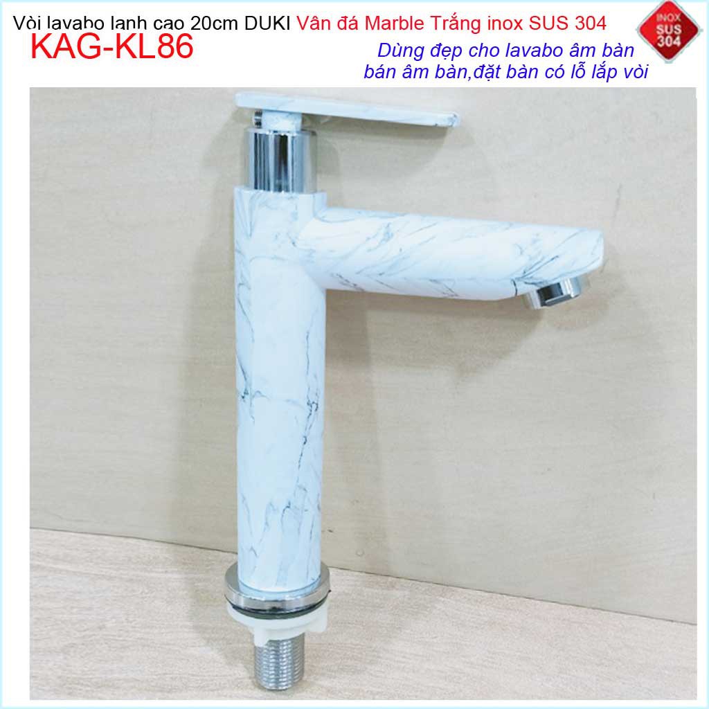 Vòi lavabo vân đá marble Duki KAG-KL86, vòi lavabo lạnh marble thủ công cao cấp cao 20cm