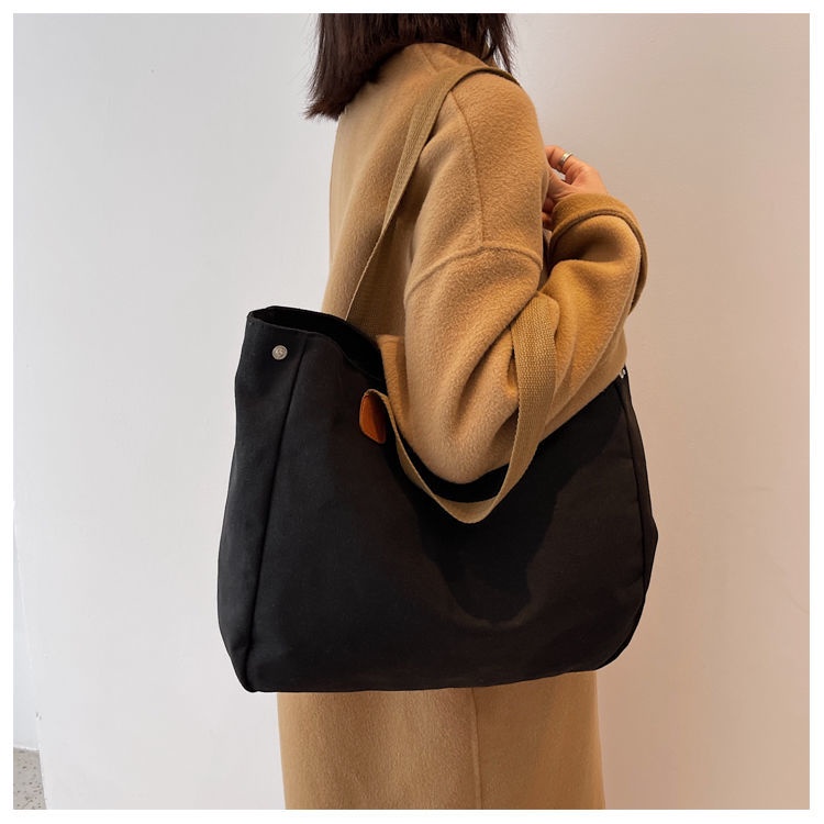 Túi Xách Canvas Cỡ Lớn Thiết Kế Đơn Giản Thời Trang Cho Nữ