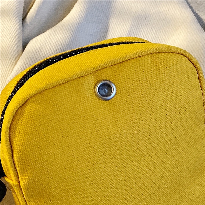 Túi đeo chéo vải canvas dáng vuông nhỏ in hình Sesame Street thời trang Hàn quốc 2021 cá tính cho nữ