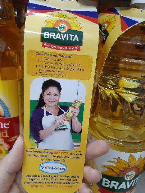 Dầu ăn hướng dương Nga Bravita 1L