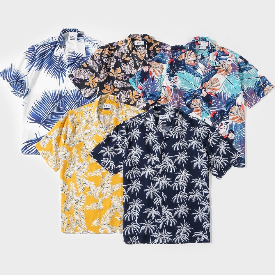 OWL BRAND® CUBAN SHIRT - Áo Sơ Mi Họa Tiết Hoa Lá Owl280620