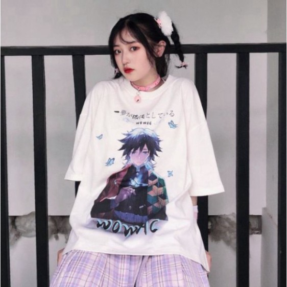 ÁO THUN, ÁO PHÔNG TAY LỠ UNISEX FORM RỘNG OVERSIZE ANIME M409 KL SHOP HP SHOP 5tingSHOP