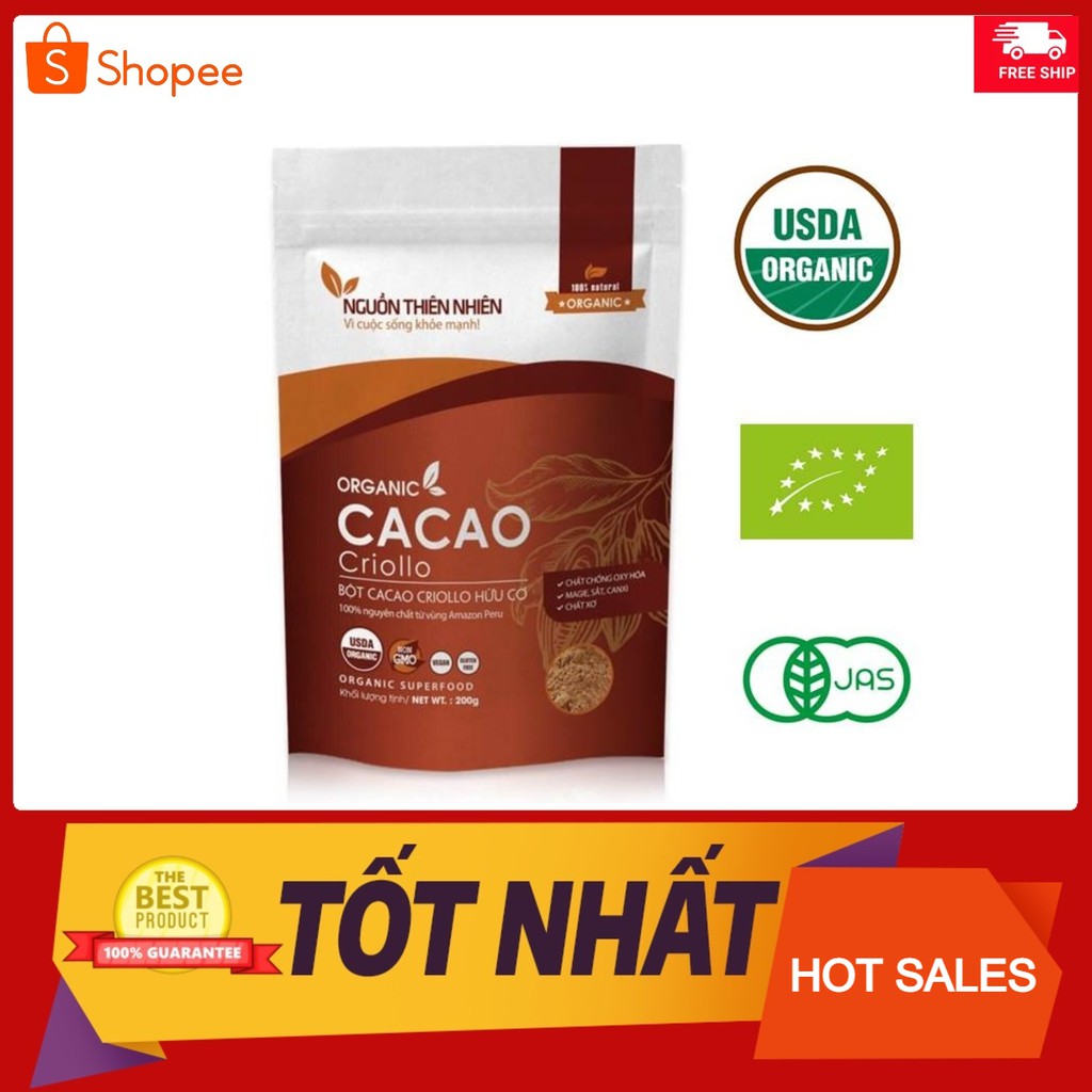 Bộ 1 gói Bột Cacao Peru Criollo Hữu Cơ Organic Nguyên Chất Nguồn Thiên thumbnail