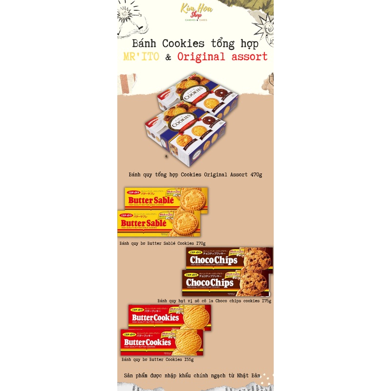 Bánh quy tổng hợp Cookies Original Assort 470g & Bánh quy tổng hợp Mr.ITO Basic Cookies - MADE IN JAPAN