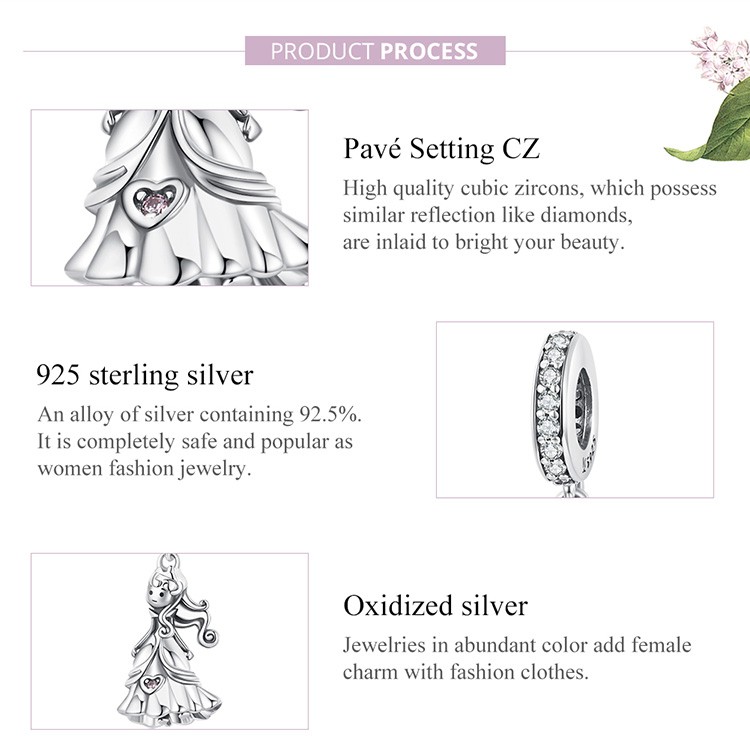 Hạt phụ kiện Bamoer Scc1978 bằng bạc 925 kích thước 4.5mm dùng làm vòng cổ và vòng tay DIY thời trang