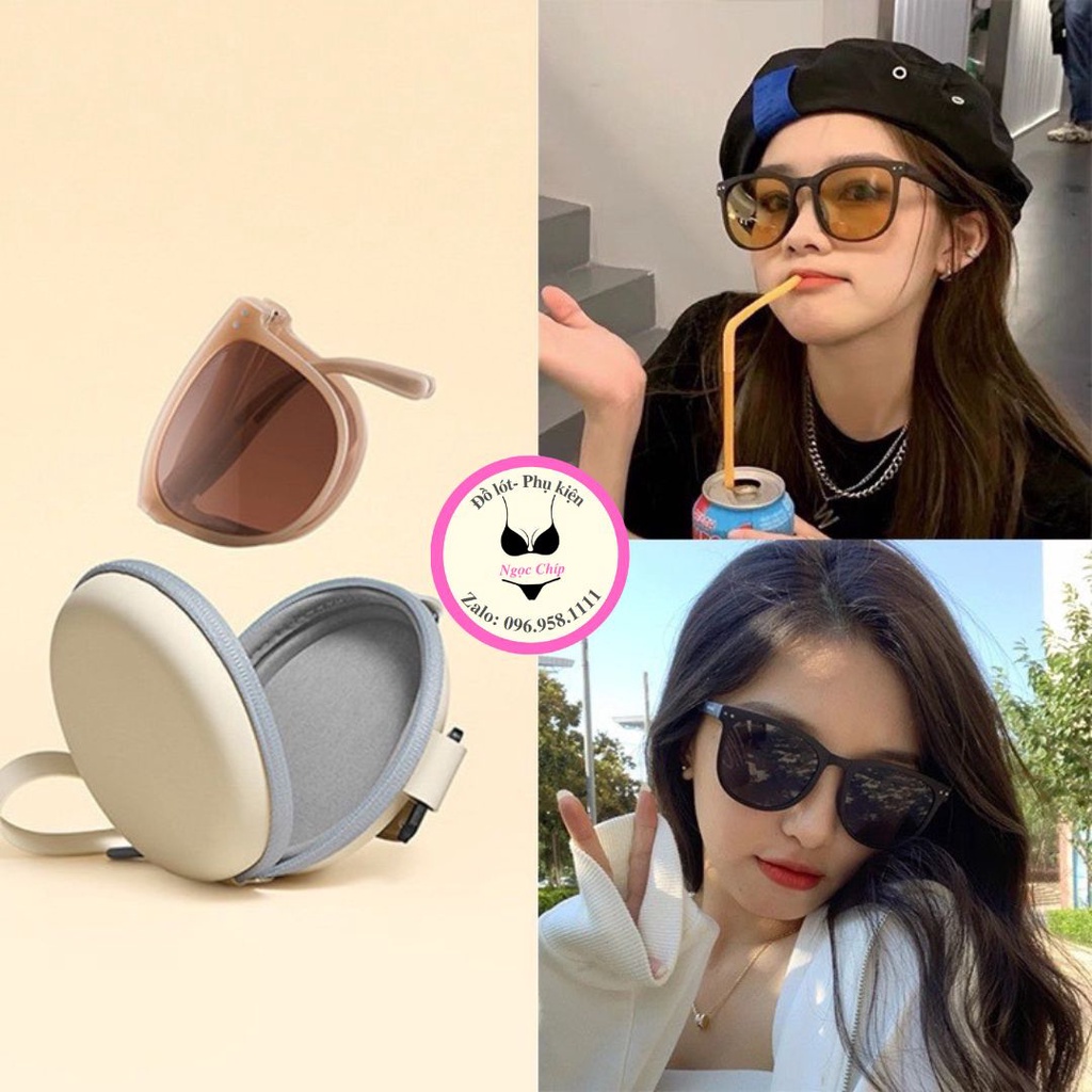 Kính mát thiết kế gấp gọn siêu tiện lợi, kính râm chống tia UV kèm hộp cao cấp K02