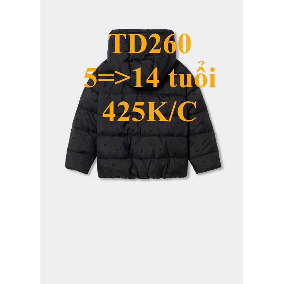 * Mã TD260: Áo phao 3 lớp  có mũ dư xịn đét bé gái, chất phao mềm mặc rất thích BC 7465