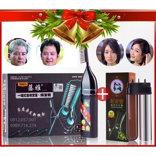 Combo Lược nhuộm tóc thông minh Tengya thế hệ mới + Tặng kèm lõi thuốc ( Nhuộm Đen, Nâu Trầm)