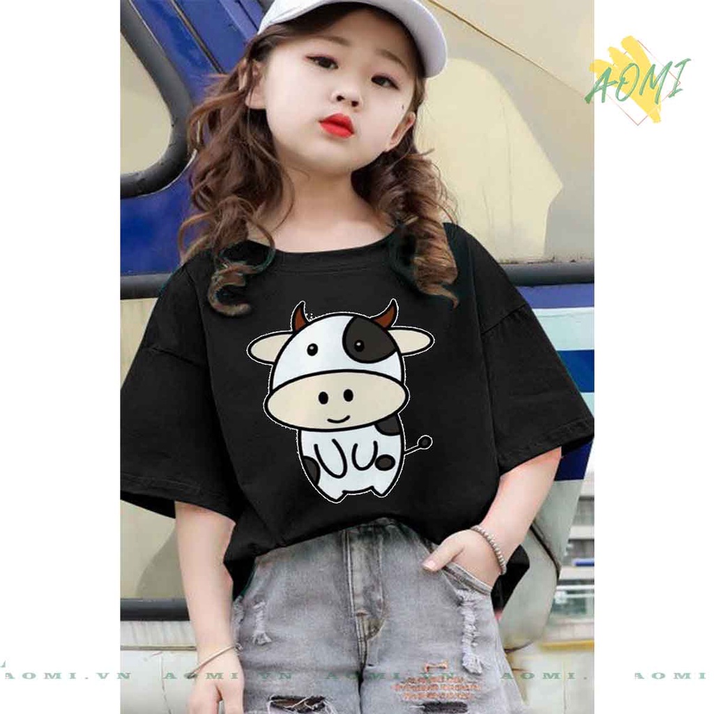 ÁO THUN bò sữa milk UNISEX PHÔNG ĐEN TAY NGẮN NAM NỮ GIA ĐÌNH CẶP ĐÔI SIZE TRẺ EM BÉ TRAI GÁI AOMIVN