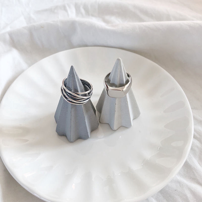 Nhẫn xoắn 2 tầng thiết kế đơn giản phong cách cổ điển hip hop