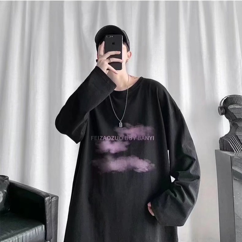 Áo Thun Nam Tay Dài Unisex Form Rộng - PPUT26 Vwill - Chất Cotton Mềm Mát - Oversize &lt; 45-99kg - Tay Áo Rộng Thoải Mái