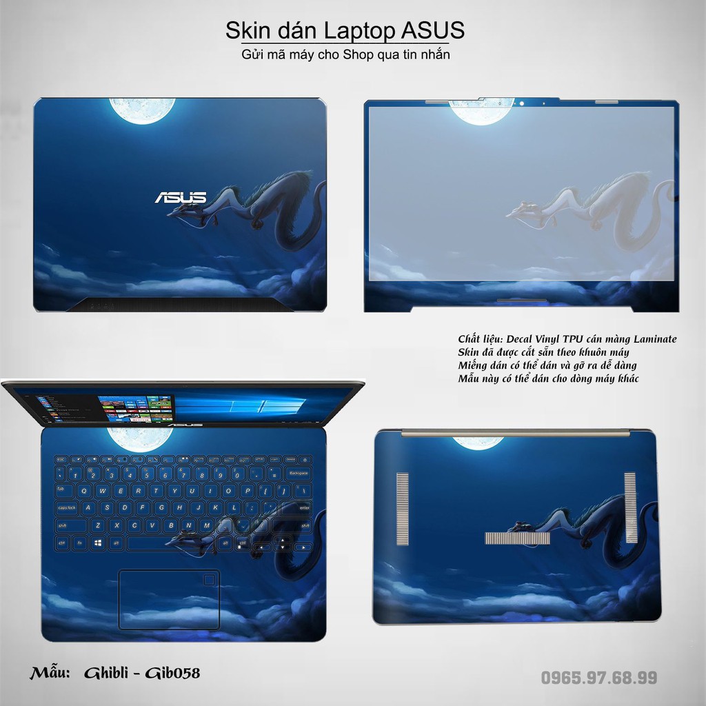 Skin dán Laptop Asus in hình Ghibli nhiều mẫu 9 (inbox mã máy cho Shop)