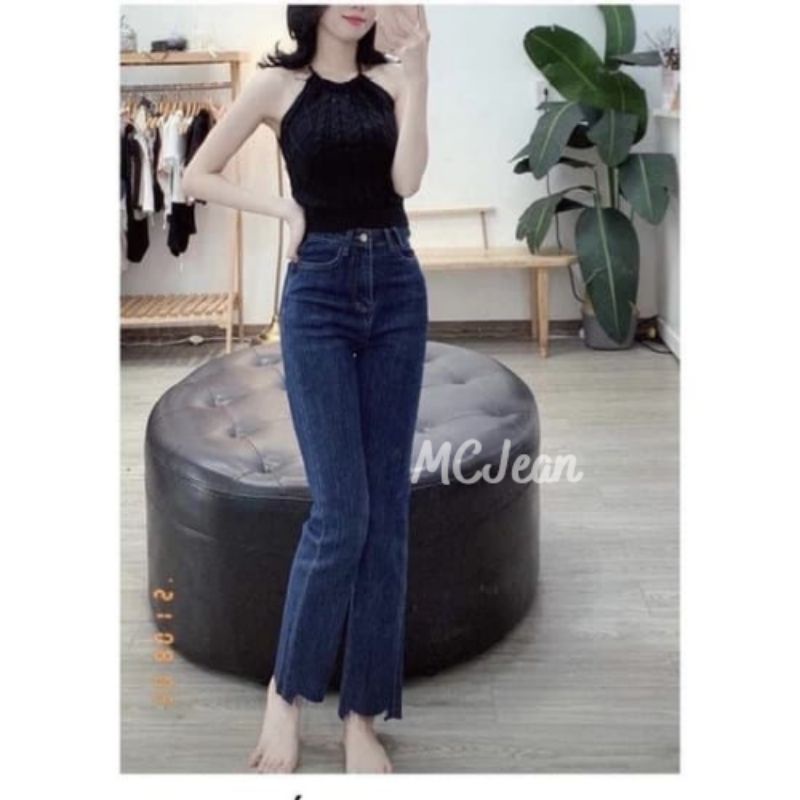 Quần jean nữ xanh đậm nhạt cắt gấu hot hit 2022 | BigBuy360 - bigbuy360.vn